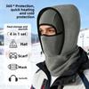 Double Layer Balaclava Cycling Cap Neck Protection Fleece Ski Windproof Cap Windproof Cold-proof Ear Protection Hat Winter