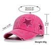 Retro Star Washed Denim Hole Star Baseball Cap Hats Autumn Summer Fishing Hat Men Women Caps