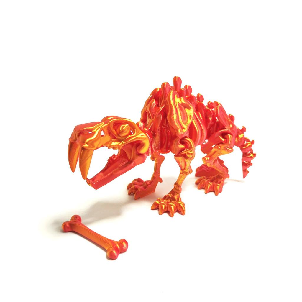 3D Printed Saber-Toothed Tiger Skeleton Jointed Toy Decoration - Decompression Handicraft Gift