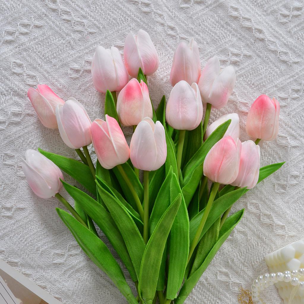 30 Stück Künstliche Tulpen 34cm Real Touch PU Kunstblumen Tulpenstiele für Hochzeit Frühlingsstrauß Blumengesteck Zuhause Büro Party Dekoration