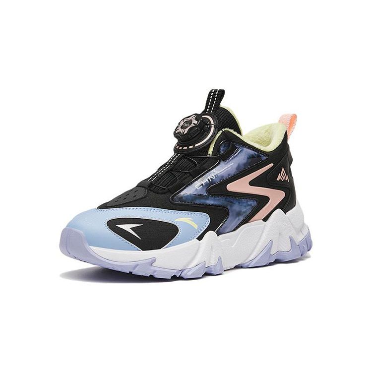 Anta Kids Summit 2.0 Non-Slip Wear-Resistant Warm Casual Shoes Kids Casual Shoes Black Blue 322246973-8