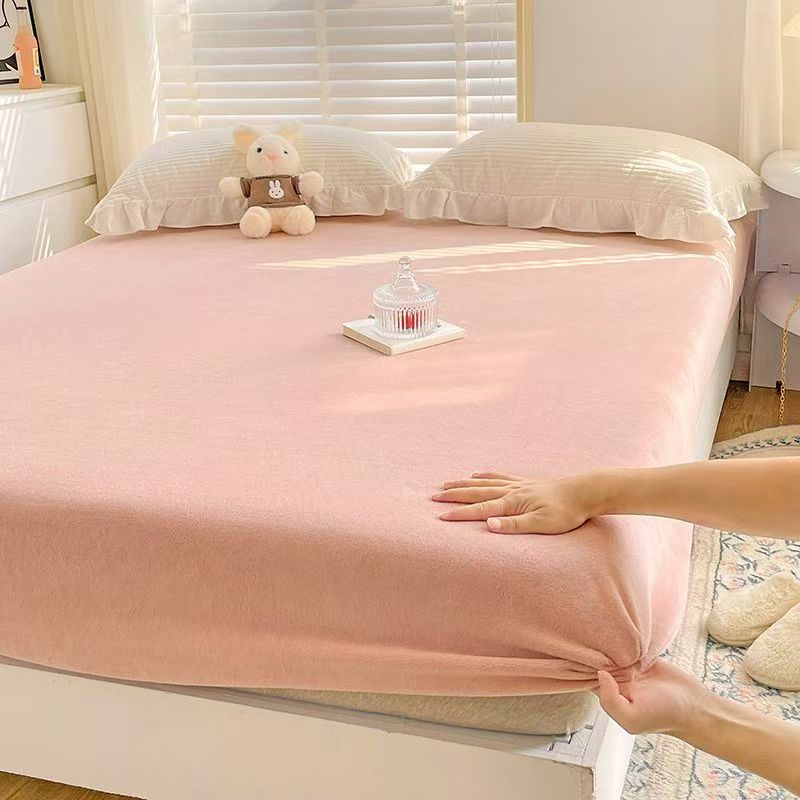 2026 Super Warm Soft Flannel Bed Cover 25cm Universal Mattress Protector Pad Crystal Velvet Fitted Sheet with Elastic Band Anti-mite No Pillowcase