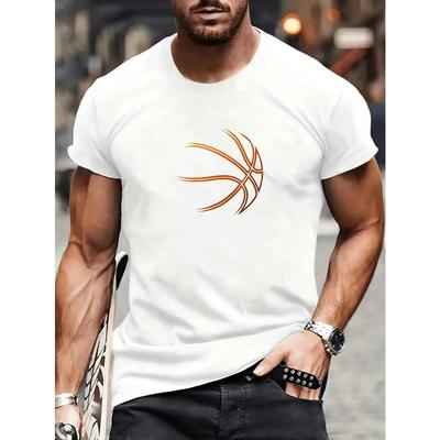 Basketball Print Pattern Design Printed Mans Tshirt Fitting Pattern T-Shirts Leisure Comfort T Shirt Cotton Short Sleeved