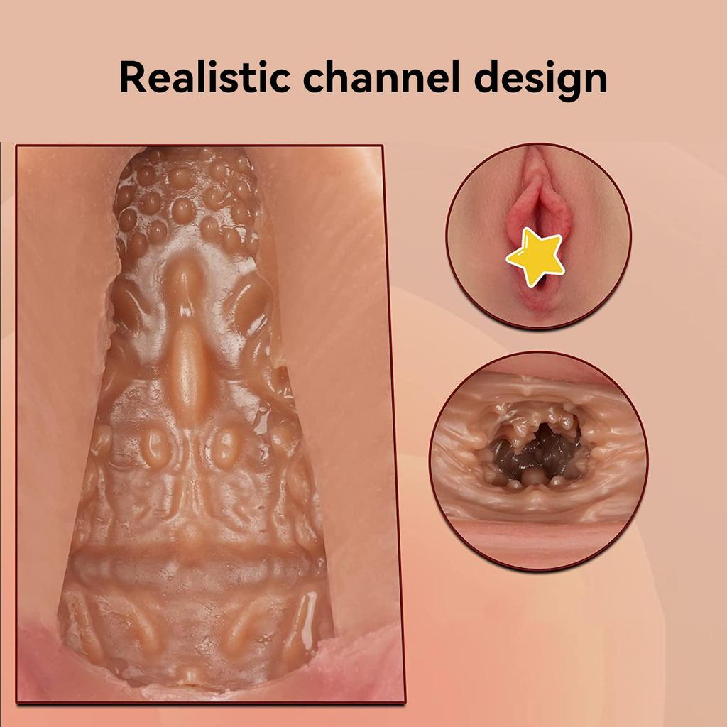 2 i 1 automatisk mannlig mastubrator realistisk vagina elektrisk lomme fittevibratorer 3D anal vaginal sexleketøy for menn onani