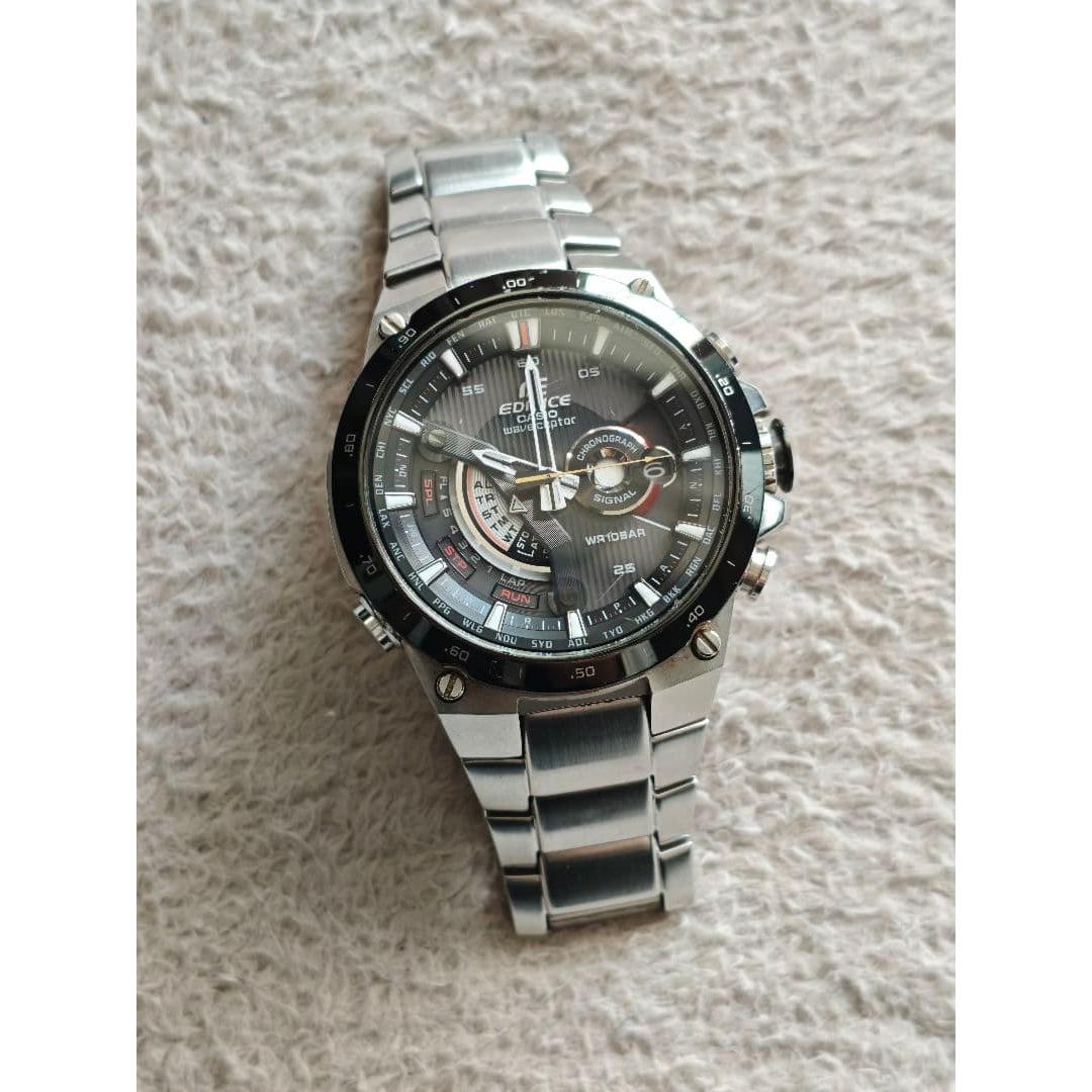 Solar Radio Edifice Chronograph Watch Black/Silver