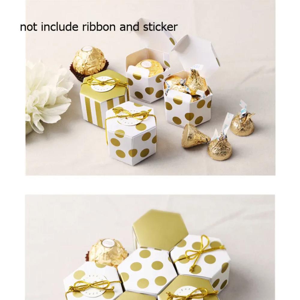 Mini Lovely Gold Round Polka Dot Gold Striped Paper Candy Boxes For Baby Shower gift box Birthday Wedding Party Favor Box