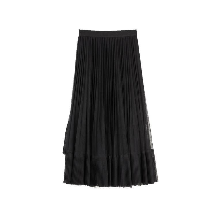 ELLE French Elegant Design Mesh Fashion A-Line Skirt With Draping Women skirts ER52983