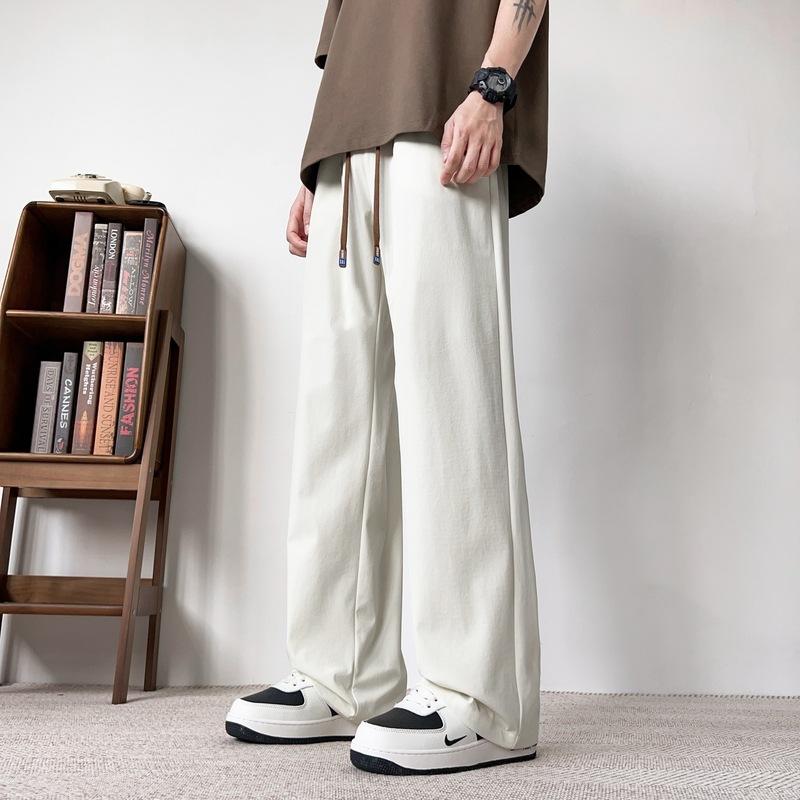 Thin Casual Pants for Men, Straight and Drawstring, Laid-back and Stylish, Cool and Trendy New Style, Popular Hong Kong Style