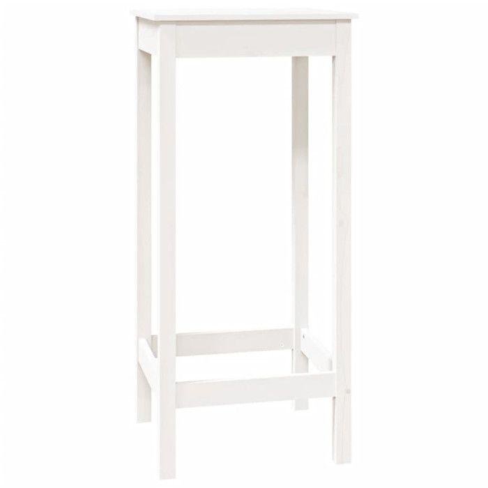 Table de bar - VIDAXL - 50x50x110 cm - Bois massif de pin - Blanc - Montage facile