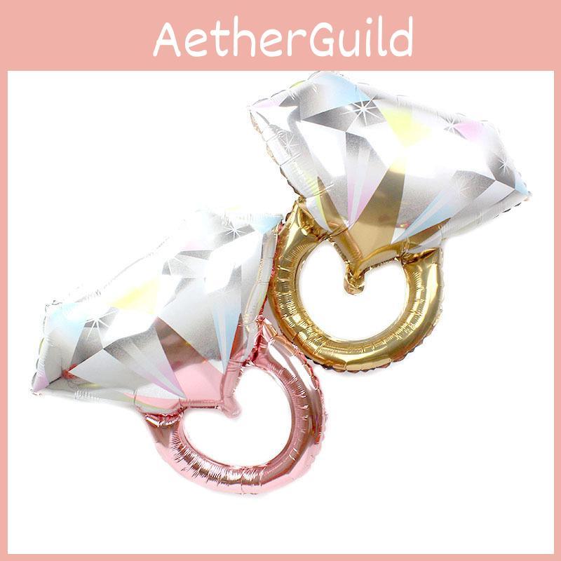 Diamond Shaped Ring Foil Ballons Engagement Wedding Party Supplies Decorations