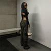 Sweet Fairy Grunge Long Sleeve Hooded Crop Top Y2k Streetwear Strappy Asymmetrical Trendy Sexy T Shirts for Women