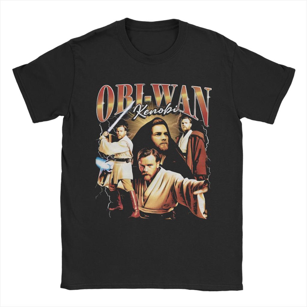 Obi-Wan Kenobi Space T Shirt Men's 100% Cotton Creative T-Shirts Crewneck Jesus Retro Collage Tees Short Sleeve Clothing Printed