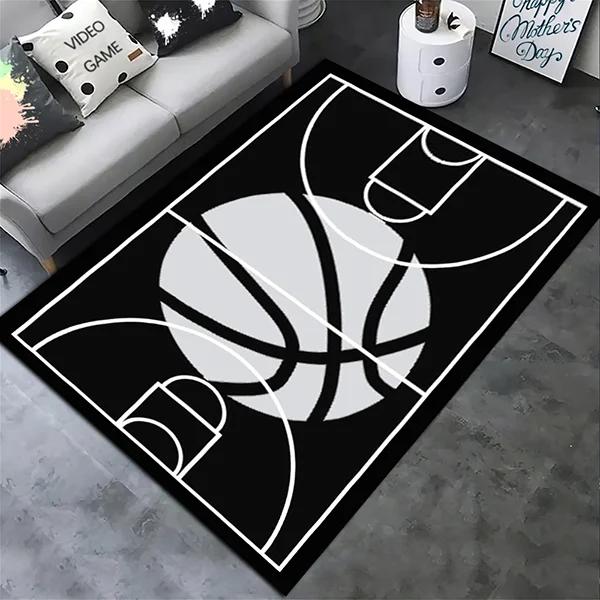 Creative Sports Area Rug Healthy ExerciseTeen Fantastic Basketball Enthusiast Carpet for Home Decor Kid Room ,Etc.