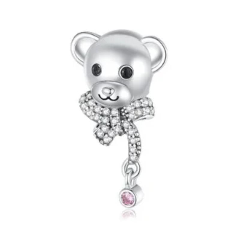 925 Silver Polar Bear Love Bead Happy Bear Series Fit Diy Bracelet Necklace Cute Kids Birthday Party Gifts