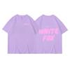 Men's Women's Summer Comfortable Casual White Fox Letter Solid Color Printed T-shirt-Soft Fabric Summer Relaxed Fit Clothing