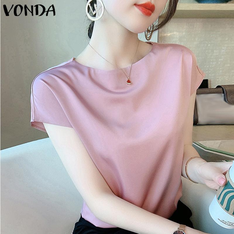 

Летние женские однотонные топы с короткими рукавами VONDA