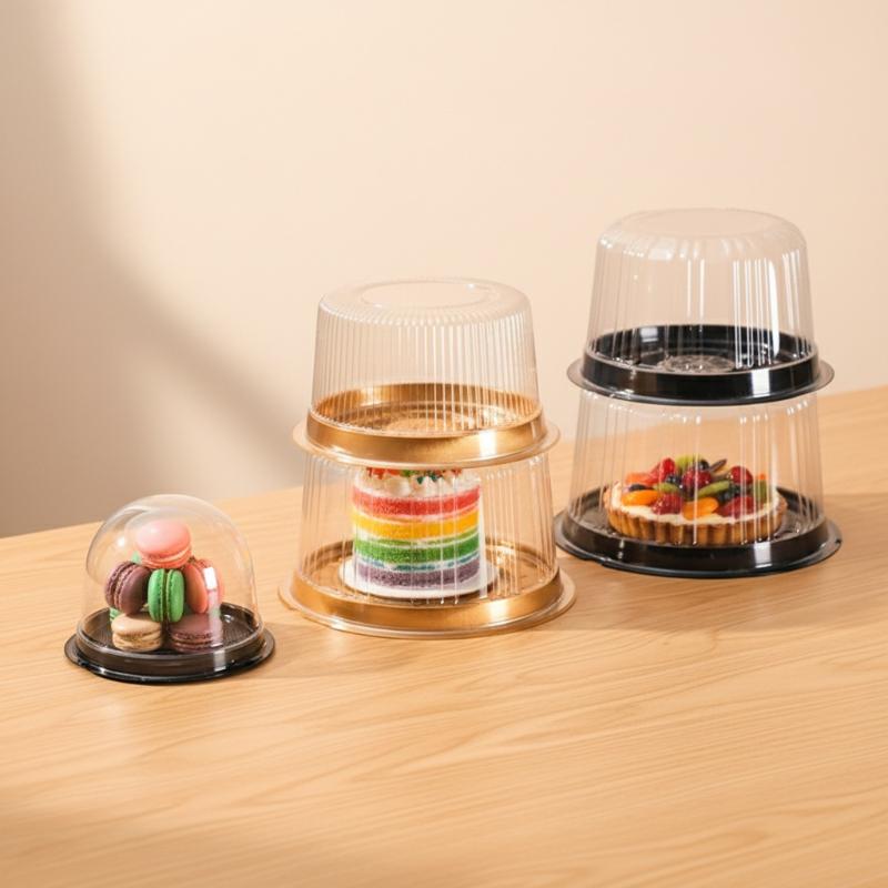 Runde durchsichtige Kuchenboxen 10 Stück 4 6 8 10 Zoll Wiederverwendbare Bäckerei-Behälter für Party Geburtstage Geschenke Dekoration Stabil