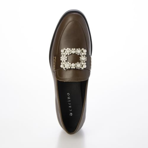 Carino Women's Khaki Loafers, Size 23.0 Cm, CAST42012