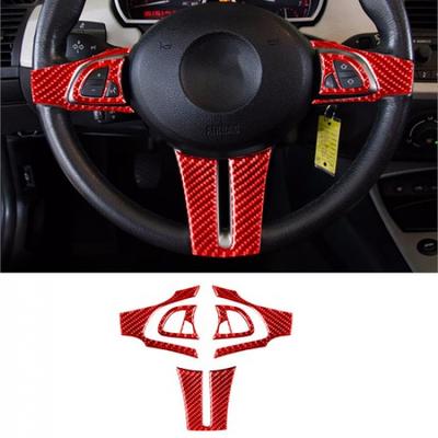 5Pcs Red Carbon Fiber Steering Wheel Kit Cover Trim For BMW Z4 E85 2003-2008