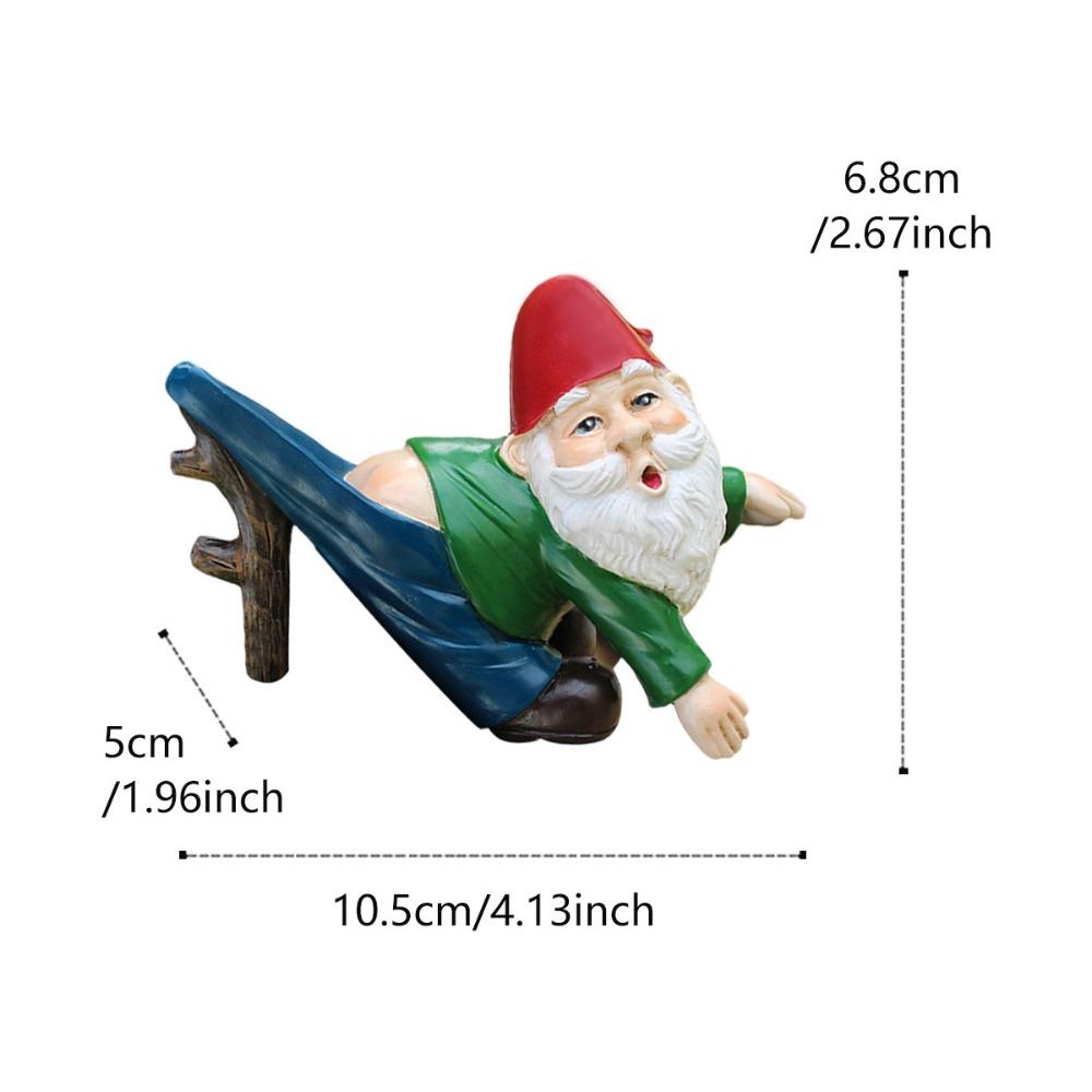 Funny Mini Gnome Hanging Statue Cartoon Dwarf Miniature Sculpture  Flowerpot Decoration