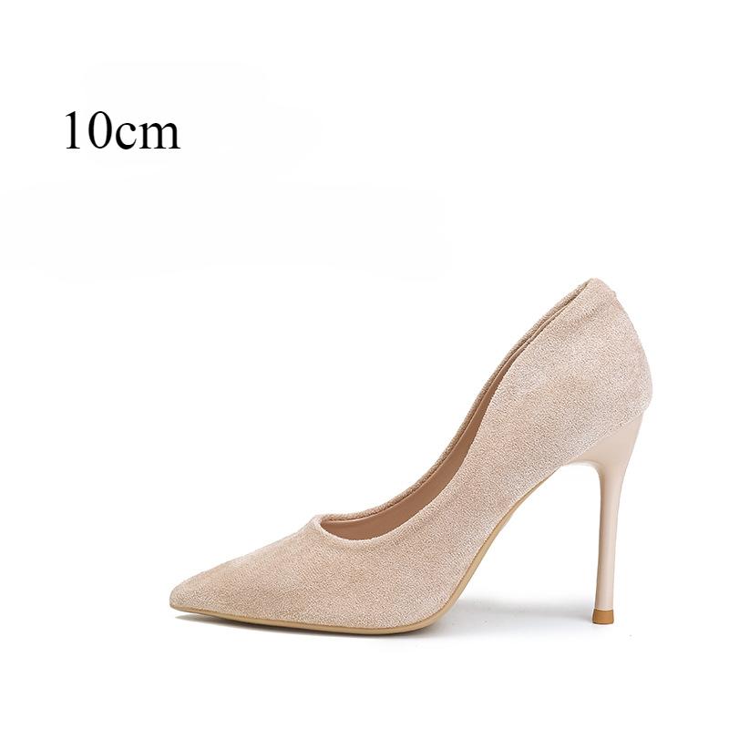 

High Heels Women s Black Slim Heels Women s Shoes Temperament Super High Heels Suede Single Shoes Black Heeled Shoes Woman 33