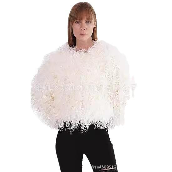 Autunno e inverno spiaggia pelo di pecora imitazione pelliccia cappotto capelli ricci donna top corto giacca lana artificiale giacca