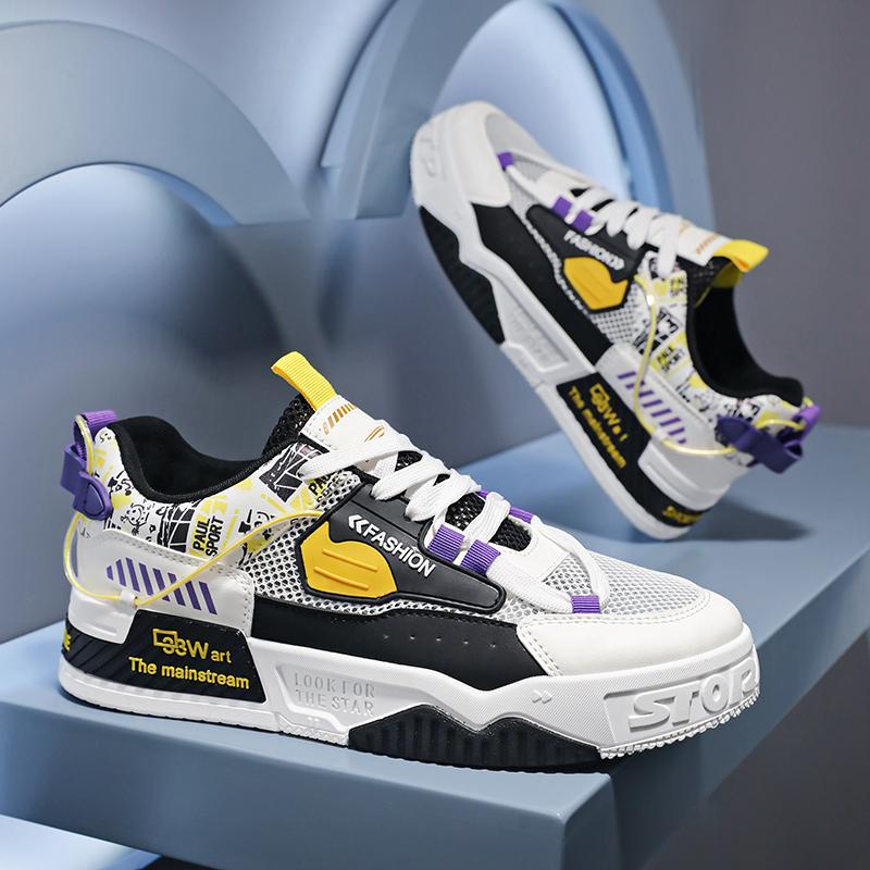 Men's Fashion Casual Low Top Skateboarding Shoes Boys Comfortable Sneakers Male Students Trending Soft Sole Classic Breathable Gym Non-slip