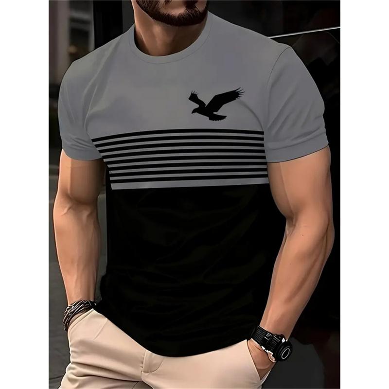 Simple and stylish striped pattern men's T-shirt