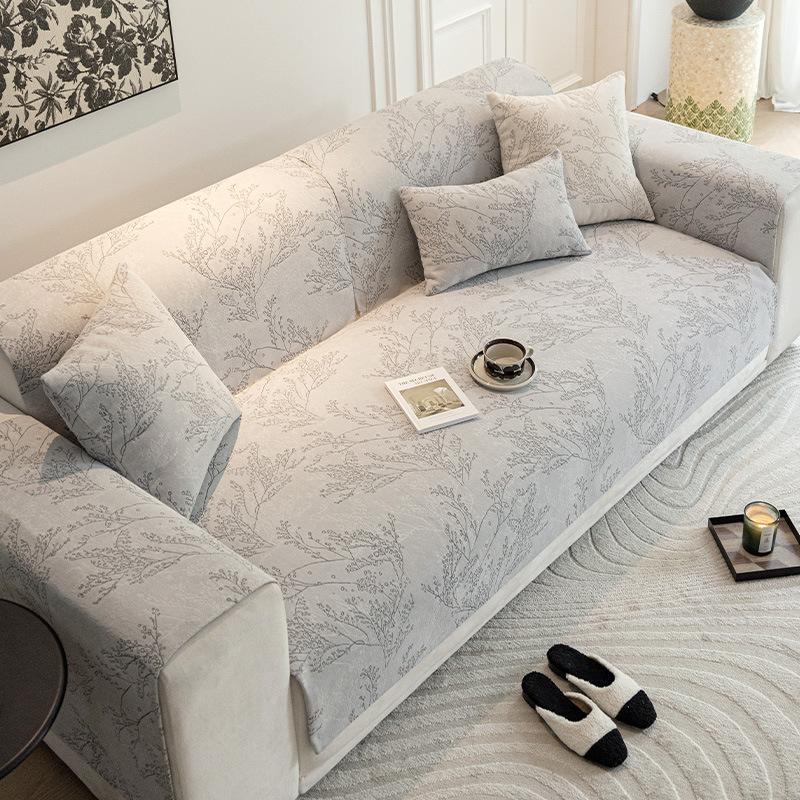 Chenille Sofa Cover Cloth Simple Modern Non-Slip Cushion Chenille French Four Seasons Universal Sofa Cover Cover Backrest