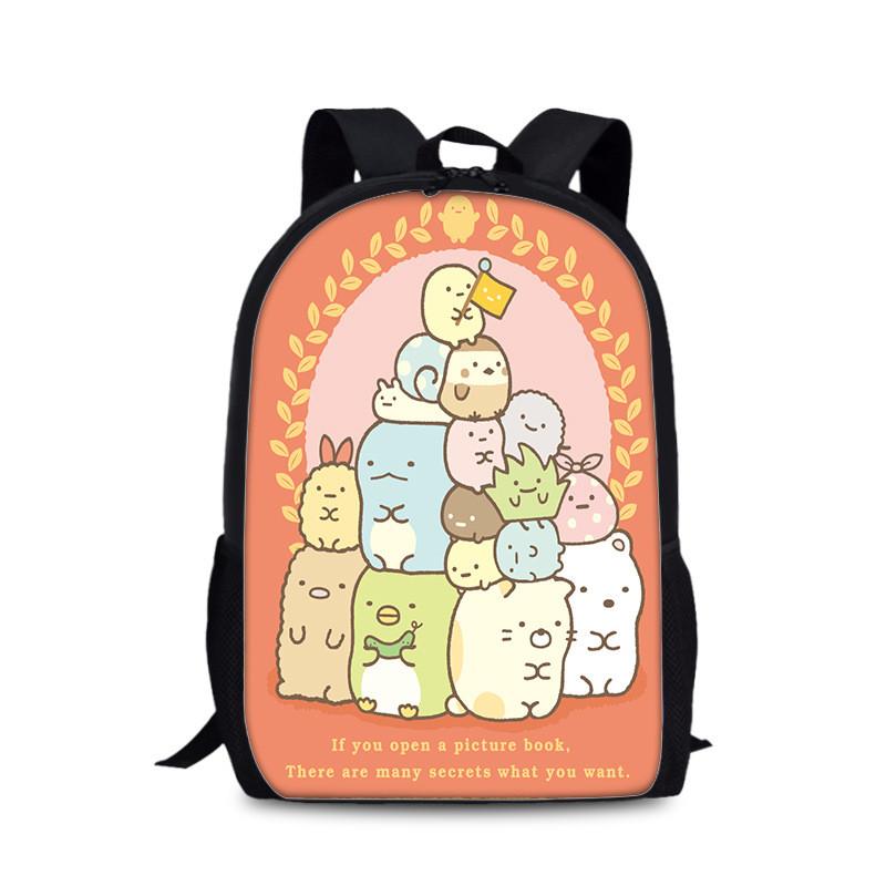 Sumikkogurashi School Bag With Waterresistant Nylon Fabric And Adjustable Shoulder Straps For Students