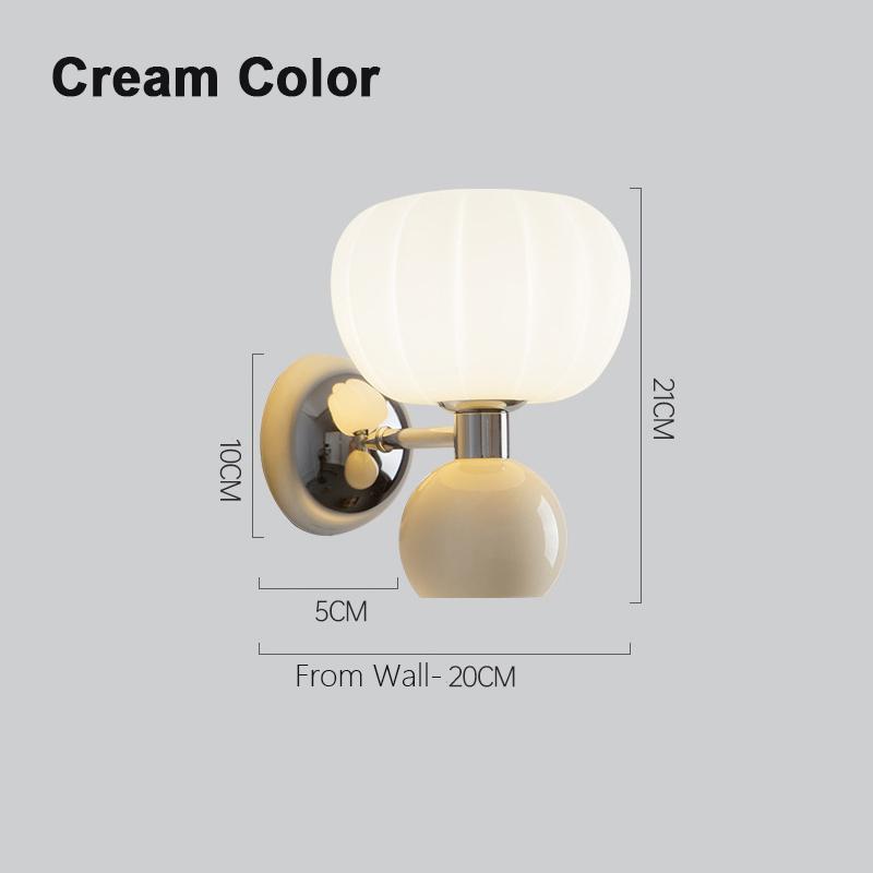New Nordic Home Decor Wall Lamps Plastic Material Lightings Modern Soft Style Pumpkin Shape Bedroom Lustres