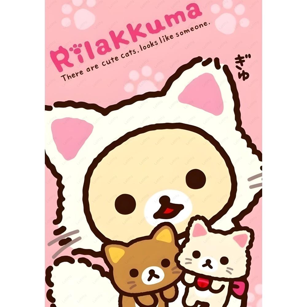 

Милый мультфильм аниме Rilakkuma классический HD 4K постер липкая настенная художественная печать водонепроницаемый дом гостиная спальня бар эстетический декор 21cm×30cm NoFrame