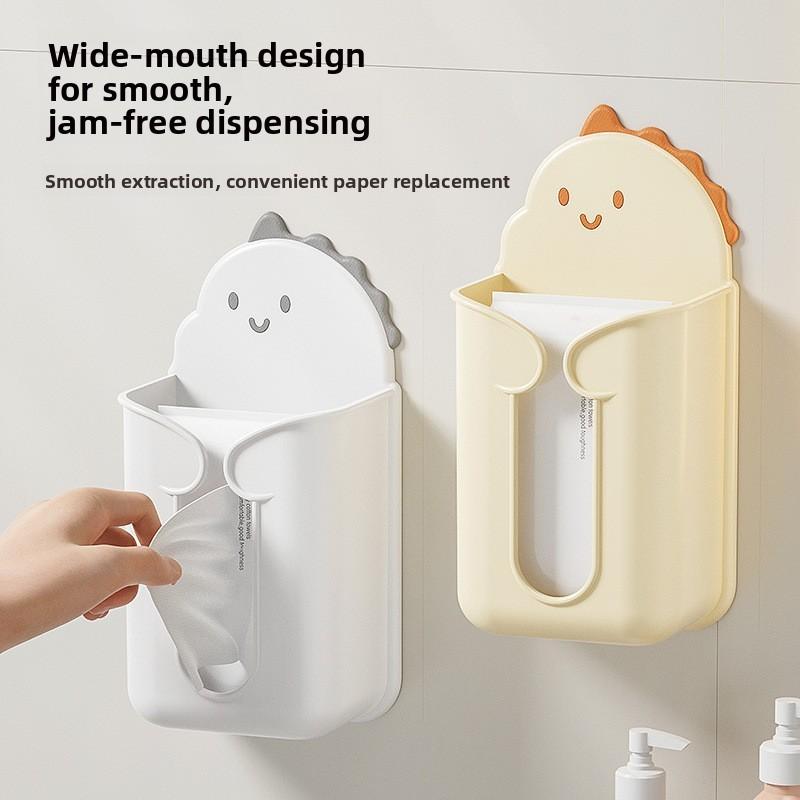 Modern Plastic Wallmounted Tissue Box With No Drilling For Bathroom And Living Room Storage