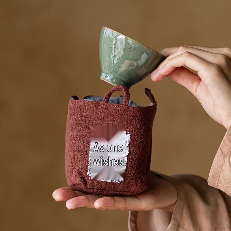 

Хлопково-льняной мешочек для хранения одной чайной чашки