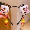 Flower Tassel Hanfu Wig Headband Chinese Style New Year Headdress  Children