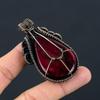 Red Labradorite Handmade Copper Wire Wrap Pendant Jewelry 2.64" j9W38