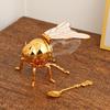 Bee Honey Pot with Spoon Decorative Bee Shaped Honey Dispenser Holder Unique Container for Syrups Condiments Home Kitchen Decor