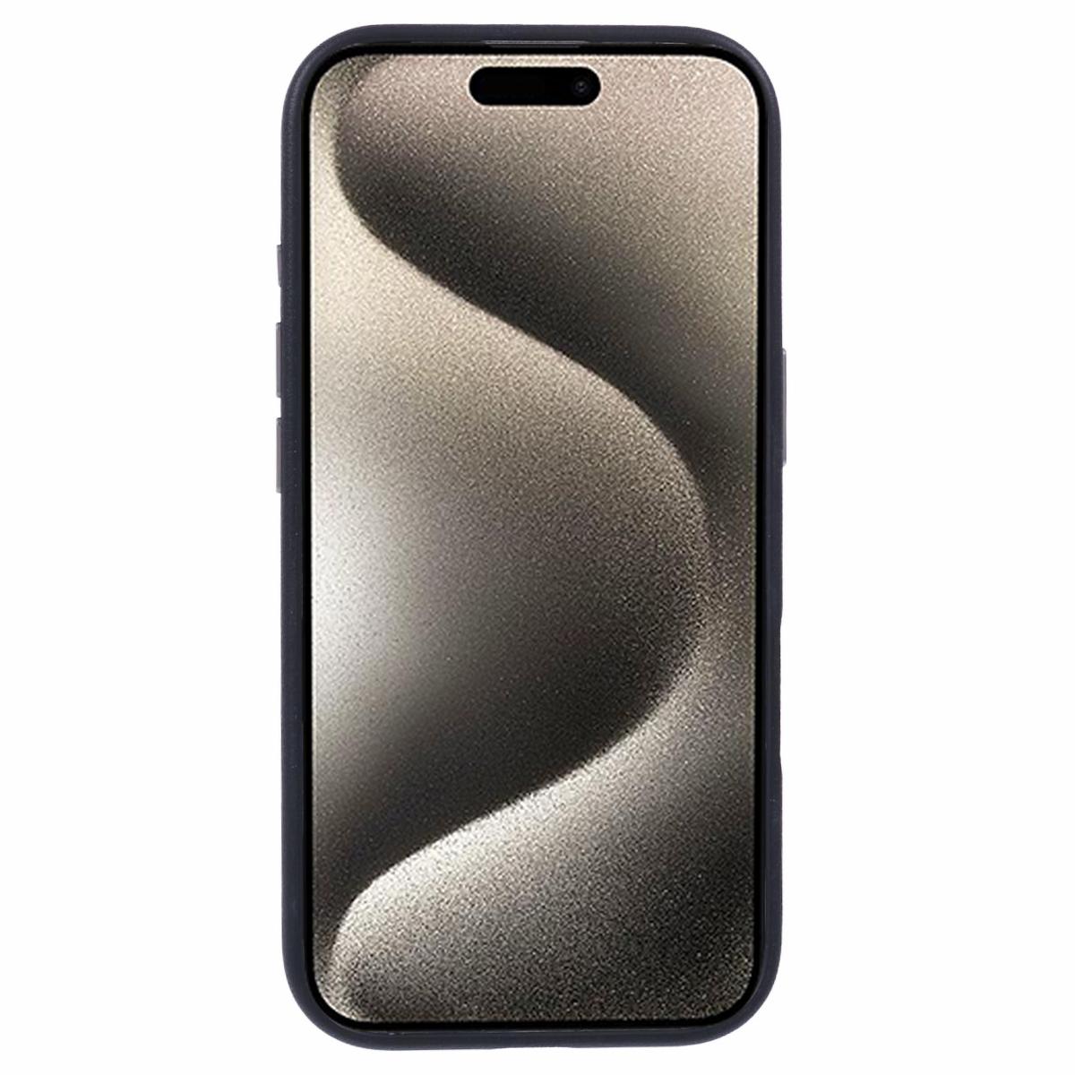 

X-LEVEL For iPhone 16 Pro Case PU Leather Hard PC Back Phone Cover Black