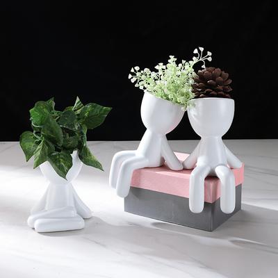 Creative Little People Flower Pot Succulent Pot Ceramics Planter Home Decor Desktop Ornaments Garden Decoration Bonsai Plant Pot