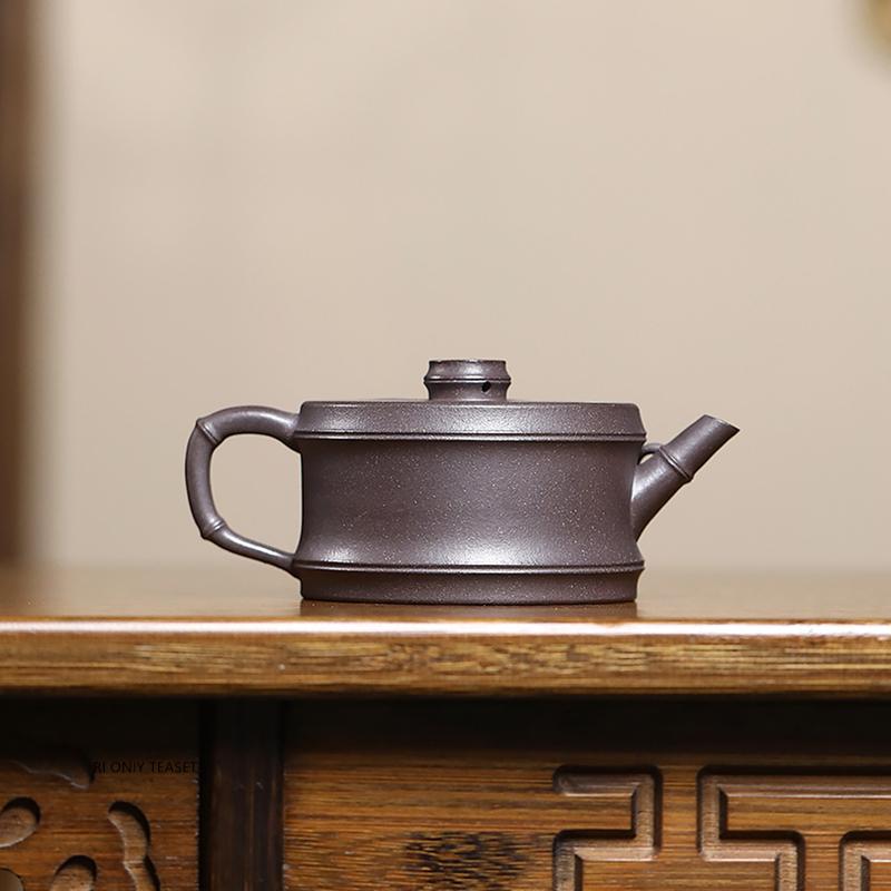 140ml Yixing Purple Clay Teapots Famous Handmade Bamboo Joint Tea Pot Chinese Zisha Teaware Beauty Tea Infuser Kettle Tea Set