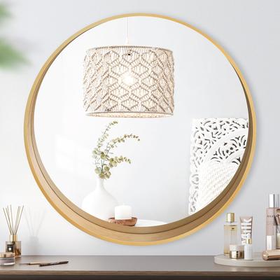Browgrow Wall Hanging Wooden Round Wall Natural Wood Round Round Makeup Diameter Mirror, Mirror, Mirror, Mirror, Frame, Mirror, Mirror, Shatterproof,
