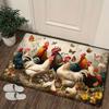 1pc Country-style Large Rooster Doormat Rural Farmhouse-style Suitable Home Decoration Entrance Non-slip Mat Kitchen Carpet