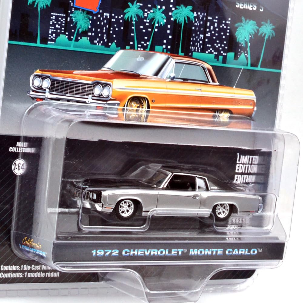GREENLIGHT CALIFORNIA LOW RIDERS SERIES CHEVROLET MONTE CARLO Greenlight Scale California Low Riders Series Chevrolet Monte Carlo 5-1972 164 5-1972