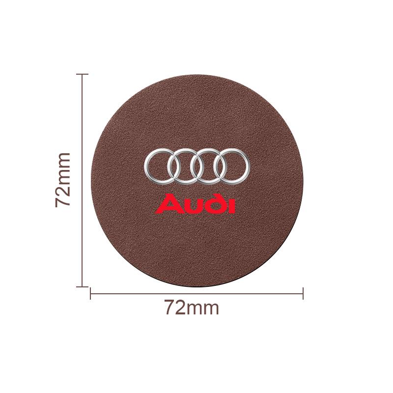 1pcs Suede Car Coaster Mat Water Cup Slots Non-Slip Pad for Audi C5 C6 C7 A4 B6 B8 B7 A6 A3 A5 Q3 Q5 Q7 8P  S3 S5 S1 S4 S2 RS3 RS4 RS5 RS6 RS8