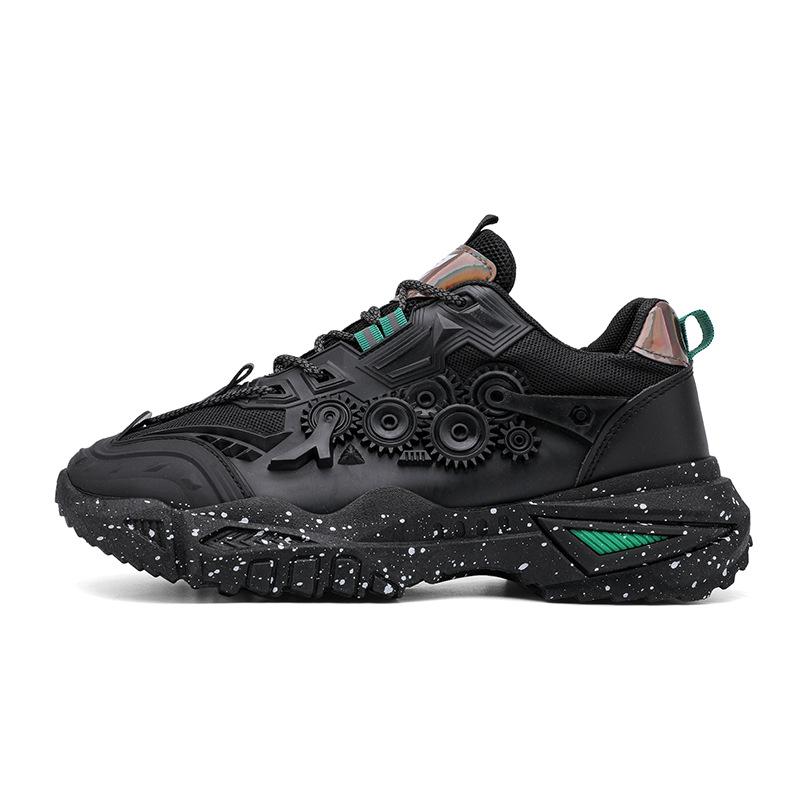 Spring fashion men's casual sports shoes mesh breathable thick sole heightening dad shoes comfortable versatile low top