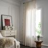 Nordic Beige Geometric Floral Lace Curtain Fabric for Living Room and Bedroom