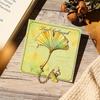 Metal Bookmarks - Vintage Leaf Shape Bookmarks Set, Enamel Gold Edge Book Page Clips, Elegant Chinese Style Reading Accessories (8cm X 8cm)