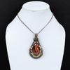 Red Snake Skin Pendant Gemstone Handmade Jewelry, 999 Copper Wire Wrapped Pendant, Gift For Wife Jewelry