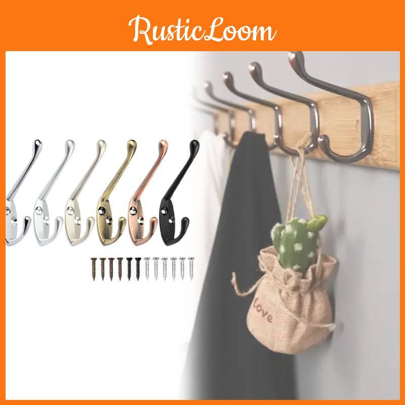 Modern Zinc Alloy Double Coat Hook For Bathroom And Closet Storage
