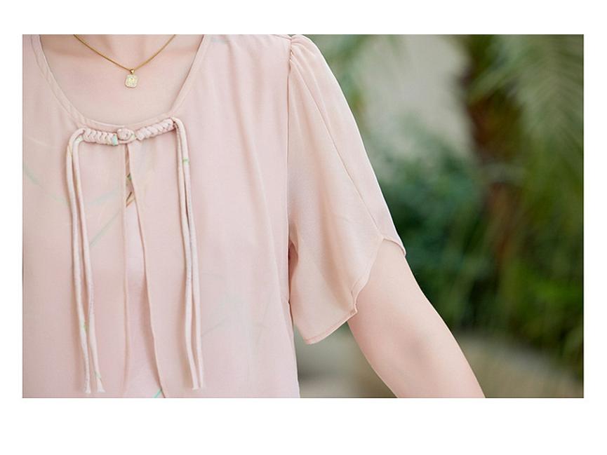 Elegantní dvoudílné šifonové šaty pro maminku - nový styl 2025 pro ženy středního a staršího věku